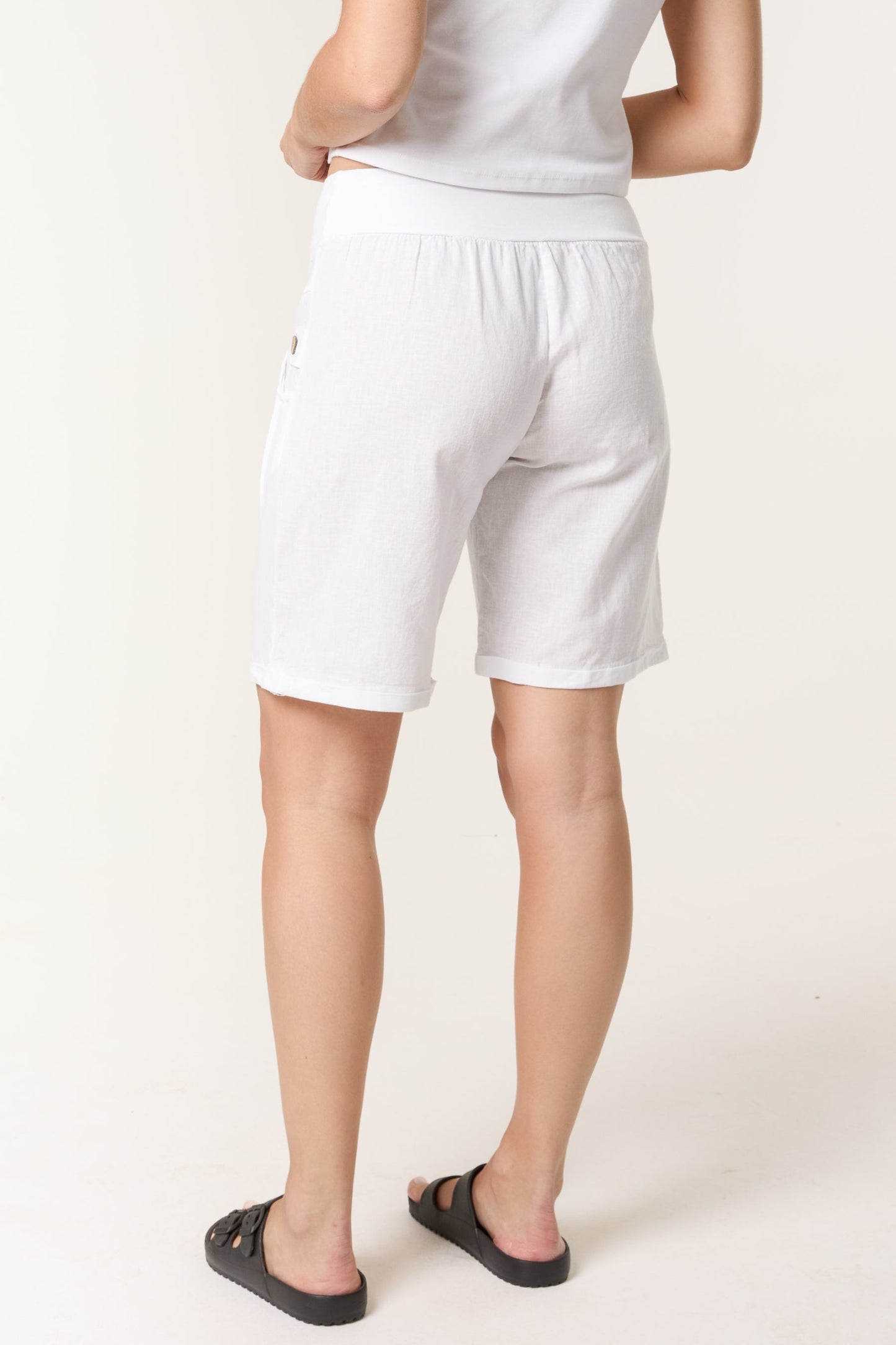 Linen Blend Bermuda Shorts